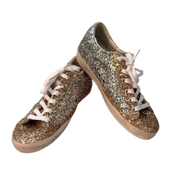 Golden Goose Limited SuperStar Bicolor Low Rise Sneaker Silver Gold Size 39 (9) - Picture 2 of 13